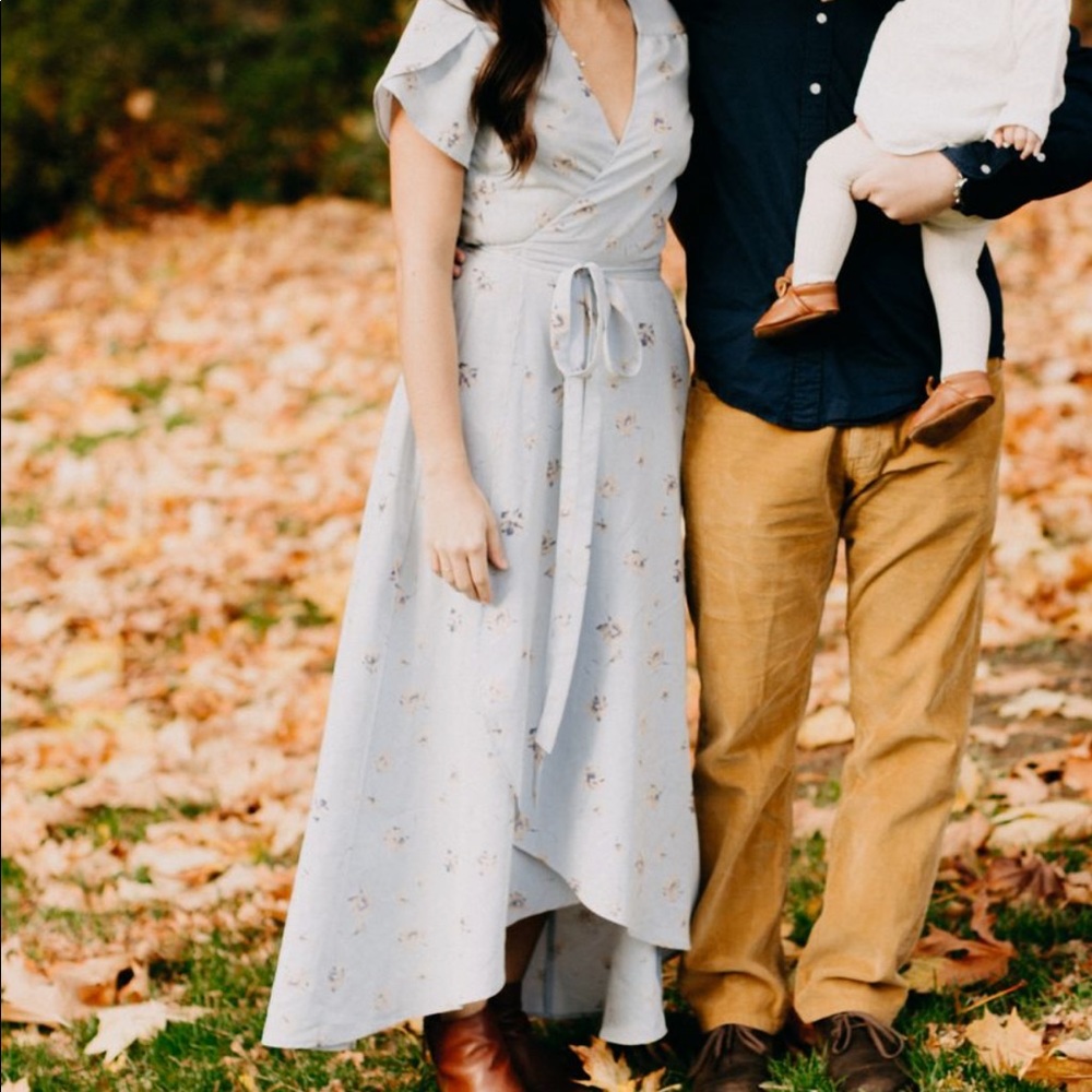 Christy Dawn blue floral Autumn dress